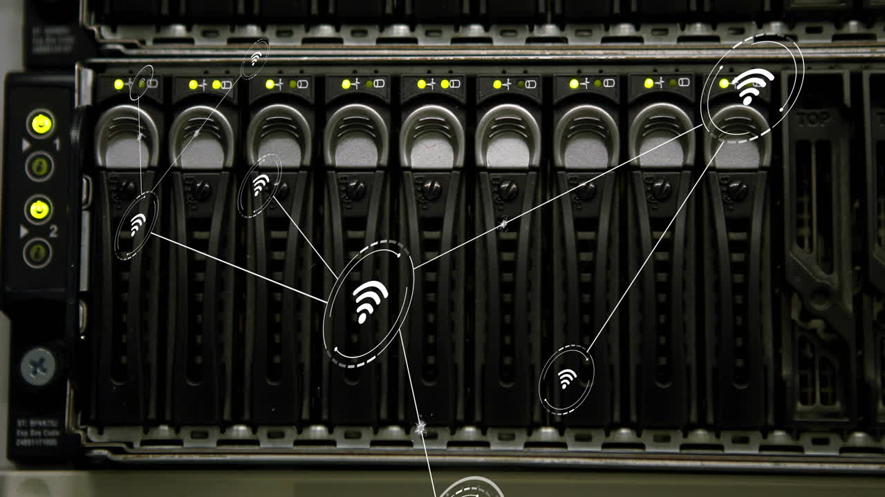 animación de la red de conexiones con iconos a través del servidor