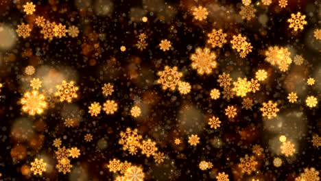 el fondo de los copos de nieve de navidad abstractos de oro.
