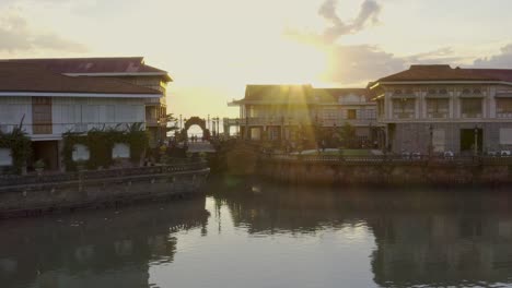 Sunset over a Historic Town in the Philippines