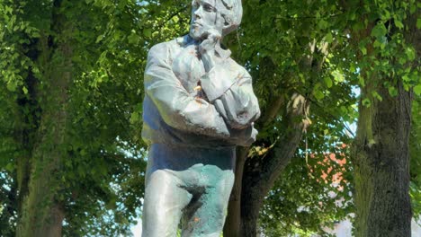 rupert brooke english poet from rugby, united kingdom statue landmark