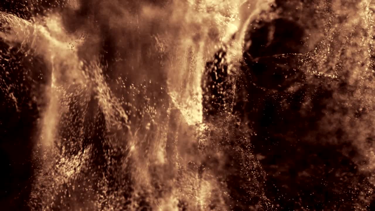 cgi 페인트 파우더 폭발의 놀라운 거시 시각.