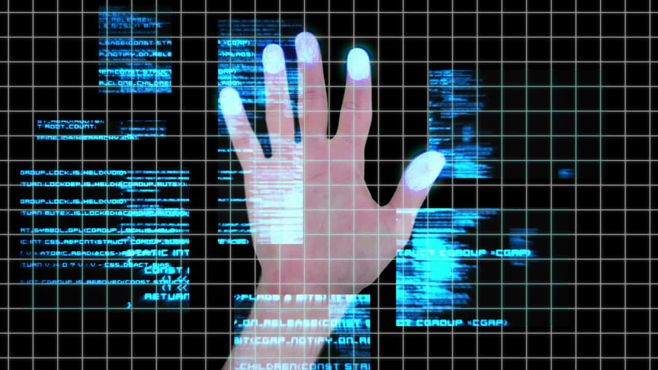 tecnología de identificación por escaneo de mano futurista