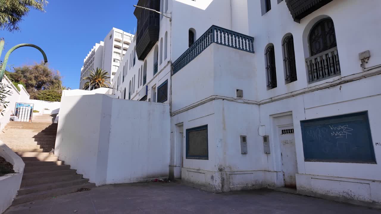 Abandoned building in Agadir Morocco city North Africa deserted riad hotel