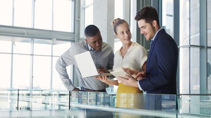 Young business people meeting in a modern office