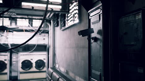 security camera in a laundry room