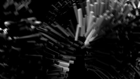 animación 3d que representa bloques de datos que fluyen en una red.