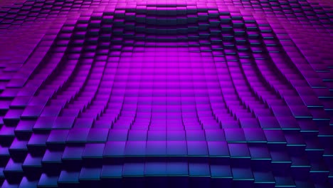 superficie cúbica ultravioleta abstracta en movimiento. bucle sin costuras animación 3d de cubos moviéndose arriba y abajo.