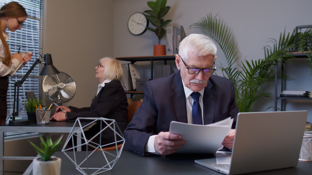 Senior Businessman in an Office Meeting