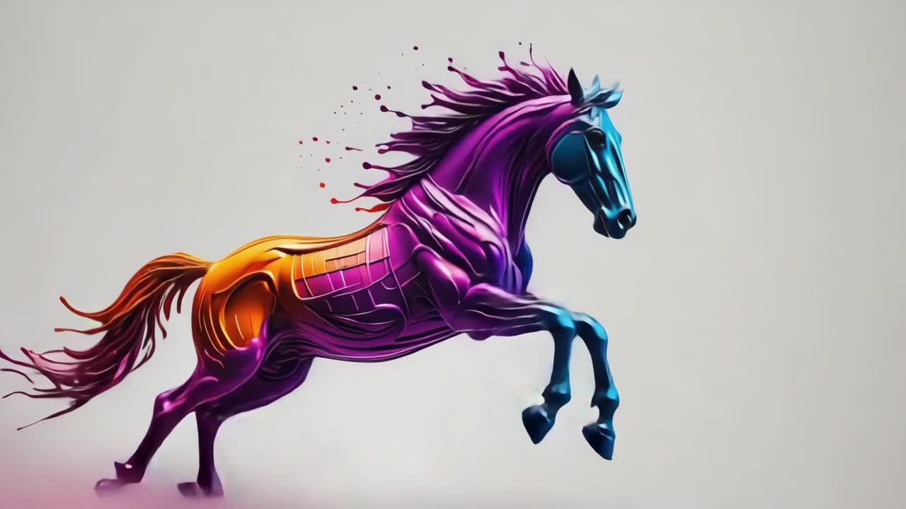 Colorful Abstract Horse Art