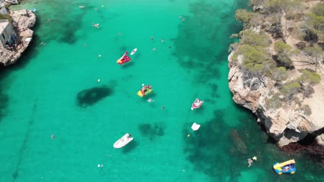 spain mallorca cala llombards and cala santanyi at 4k 24fps with nd filters flying with a dji mavic air with beautiful views of the beaches, rocks, boats and blue water