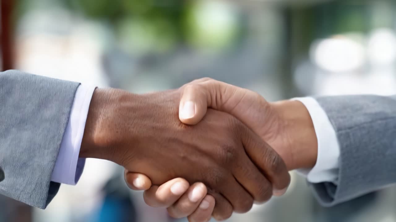 A Strong Professional Relationship: Two Business Individuals Engaged in a Handshake to Establish Trust and Cooperation in Their Professional Endeavors