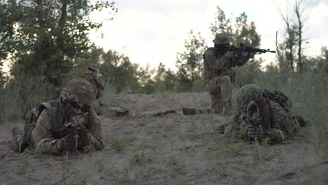 soldiers in combat position