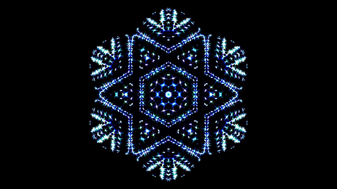 밝은 추상적인 빛은 전체 색을 지배합니다, 칼레도스코프, 검은 배경