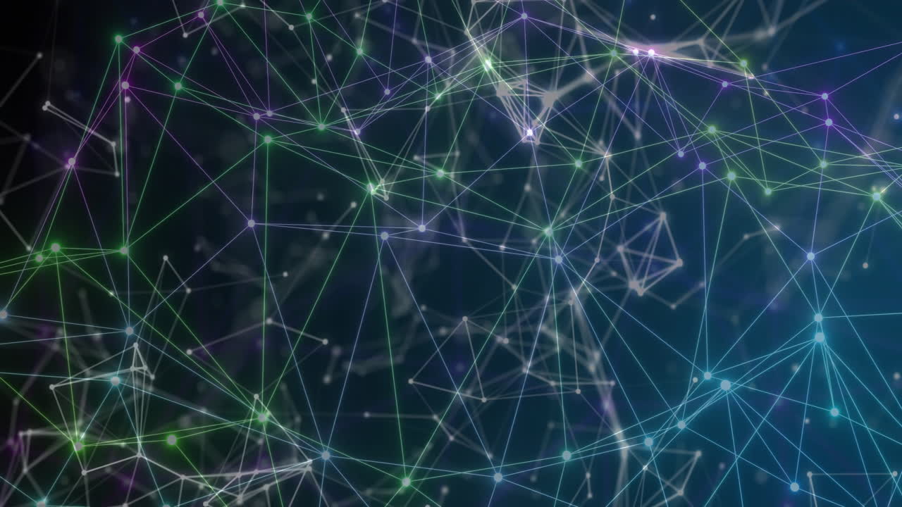 animación de la red de conexiones sobre fondo negro