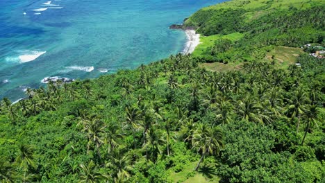 Scenic-Tropical-Beach-Of-Baras-In-Catanduanes,-Philippines---aerial-drone-shot