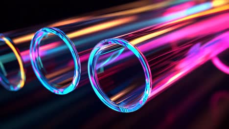 glowing colorful tubes