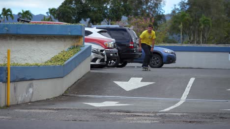 skater grinds the hubba in hawaii