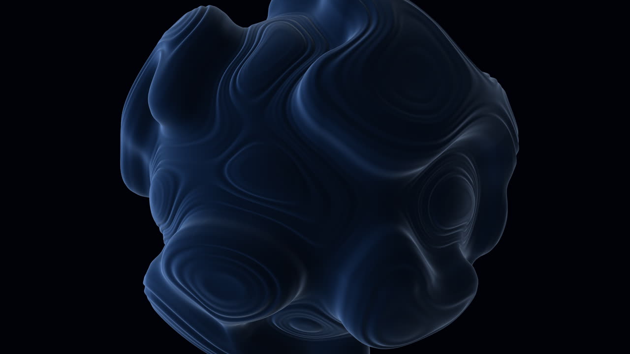 una esfera azul con fondo negro