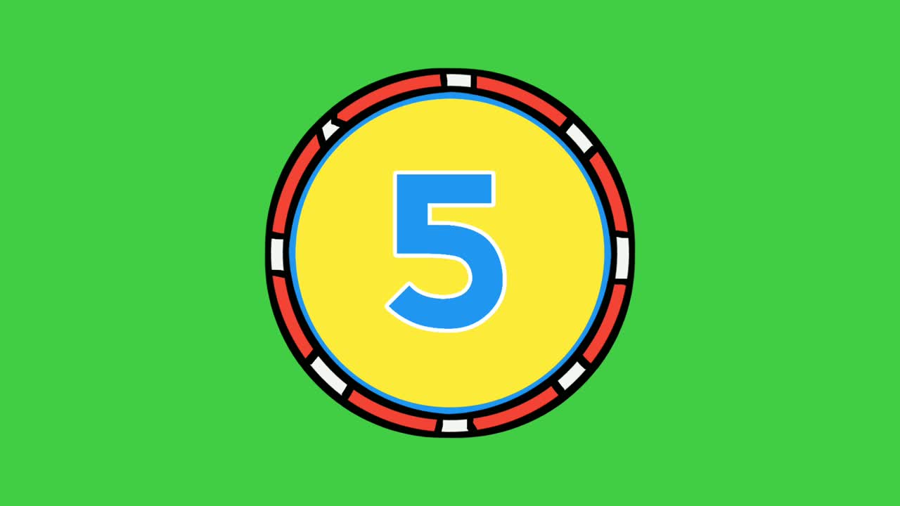 Countdown ten to one animation like in split-flap or solari display