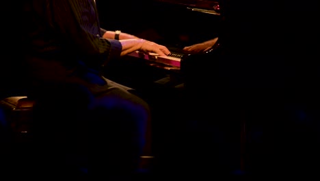 pianista de jazz en un concierto, escena teatral, piano, vídeo