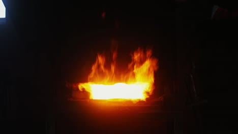 fire in a forge