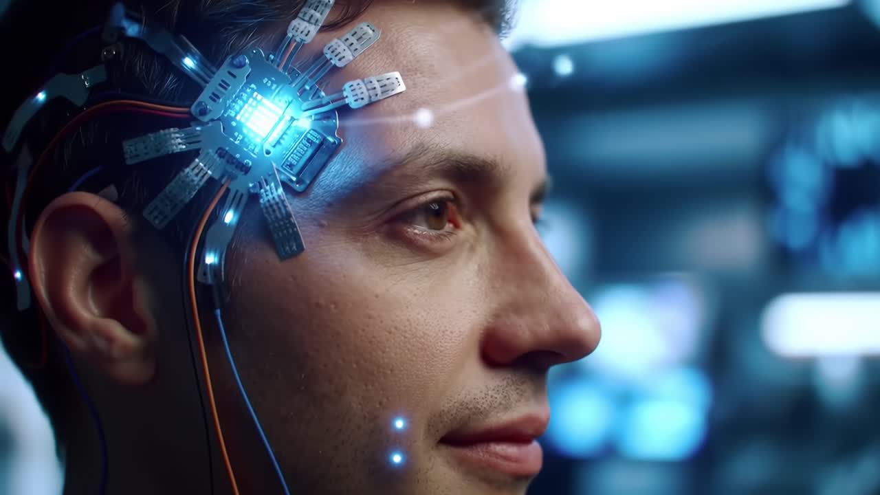 Exploring the Future of Neural Technology: A Close-Up View of an Innovative Brain-Computer Interface Design in a High-Tech Lab Environment