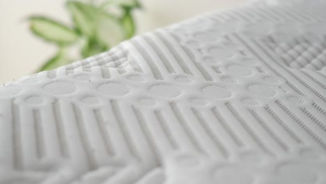 close-up of a white foam mattress