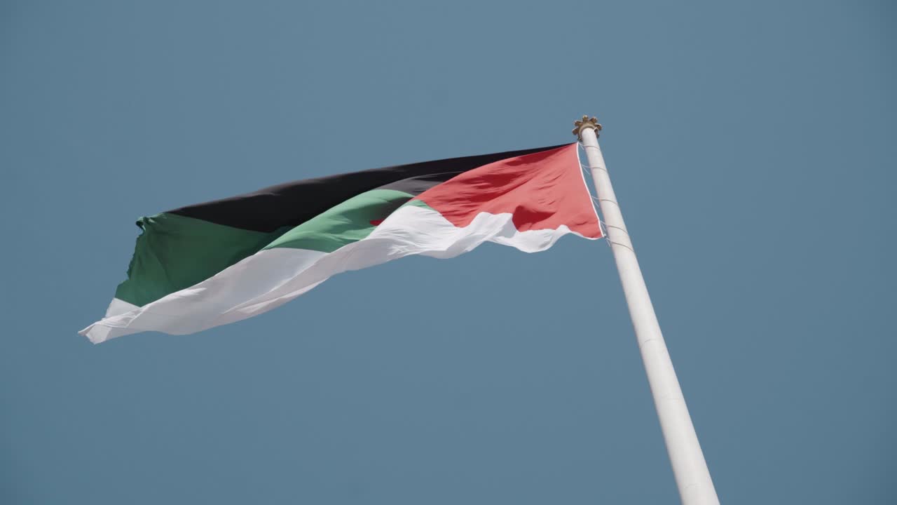 bandera jordana en el viento