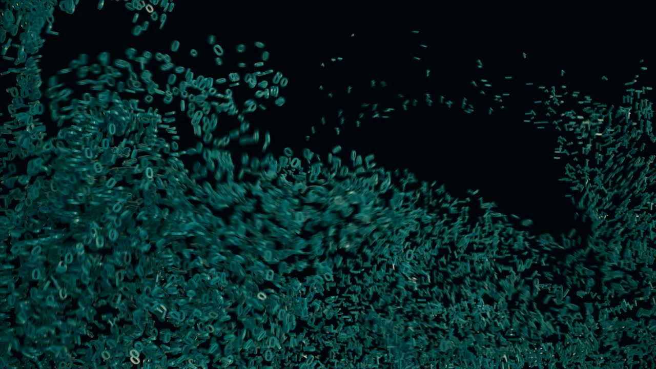 이진 1과 0이 혼란스럽게 여 있습니다.