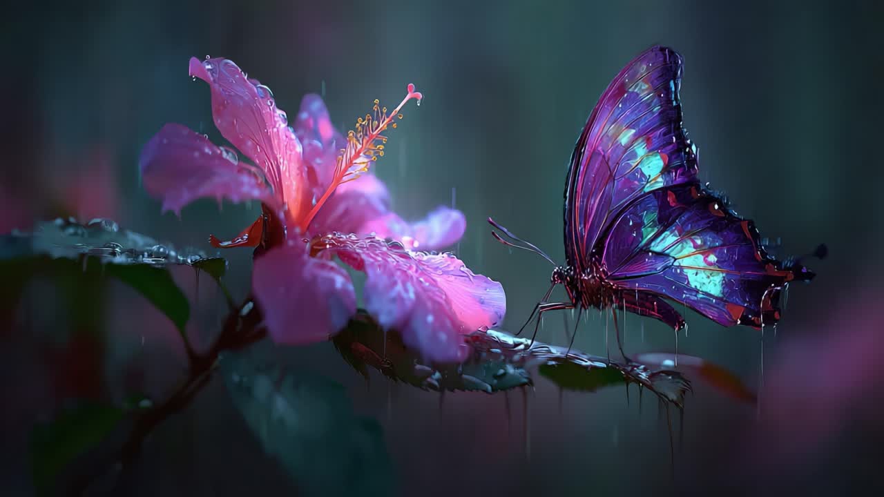 Una Maestosa Farfalla si Posa su un Fiore Vivace: Un Incontro Accattivante nel Rigoglioso Paradiso della Natura, Che Mette in Mostra la Bellezza delle Ali Delicate e della Fresca Fioritura.