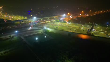 swaminarayan akshardham mandir en nueva delhi, vista desde el aire