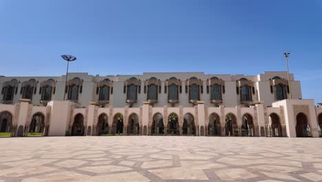 Hammam-of-Hassan-II-Mosque-from-outside-in-Casablanca,-Morocco