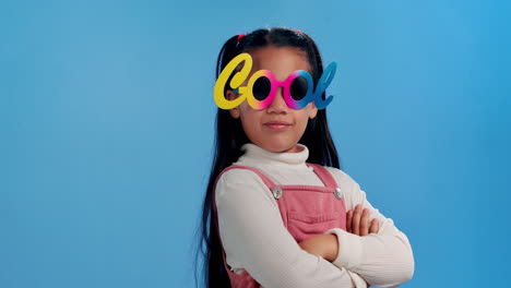 confident girl in cool glasses