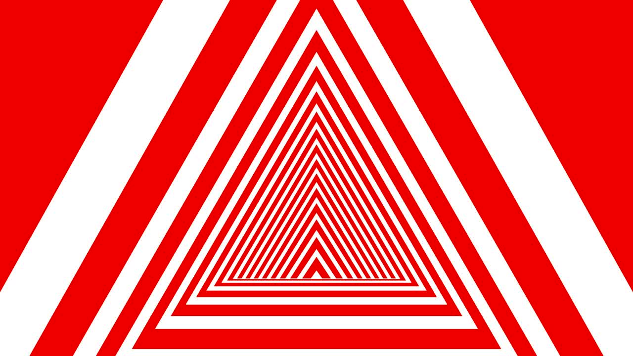 은색과 색의 삼각형 모양의 무결한 루프 추상적인 애니메이션 배경 최면 터널 스타일