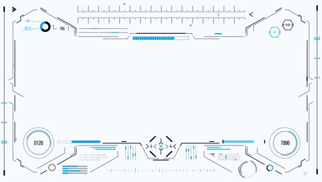 interfaz de usuario futurista con hud y elementos infográficos.