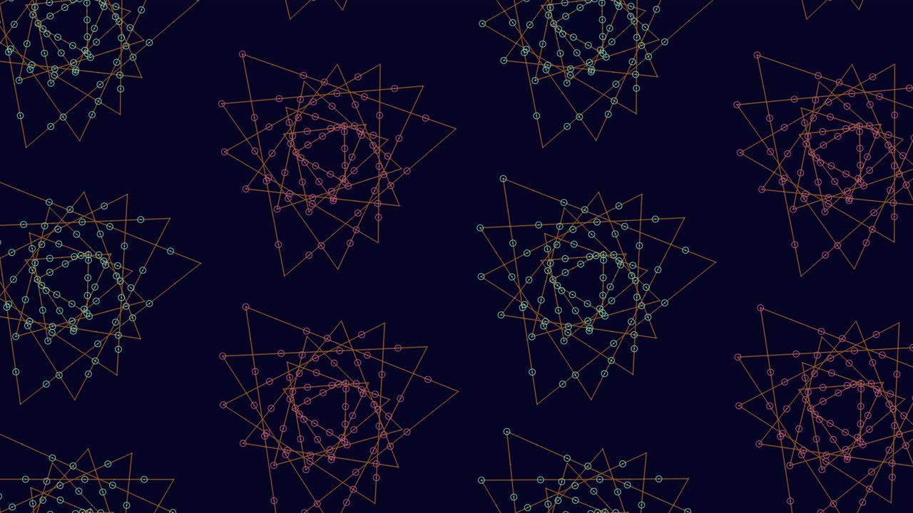 파란색, 빨간색, 노란색의 삼각형의 매혹적인 기하학적 패턴