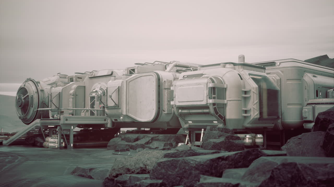 미래의 우주선이나 우주 정거장은 황폐한 행성에 있습니다.