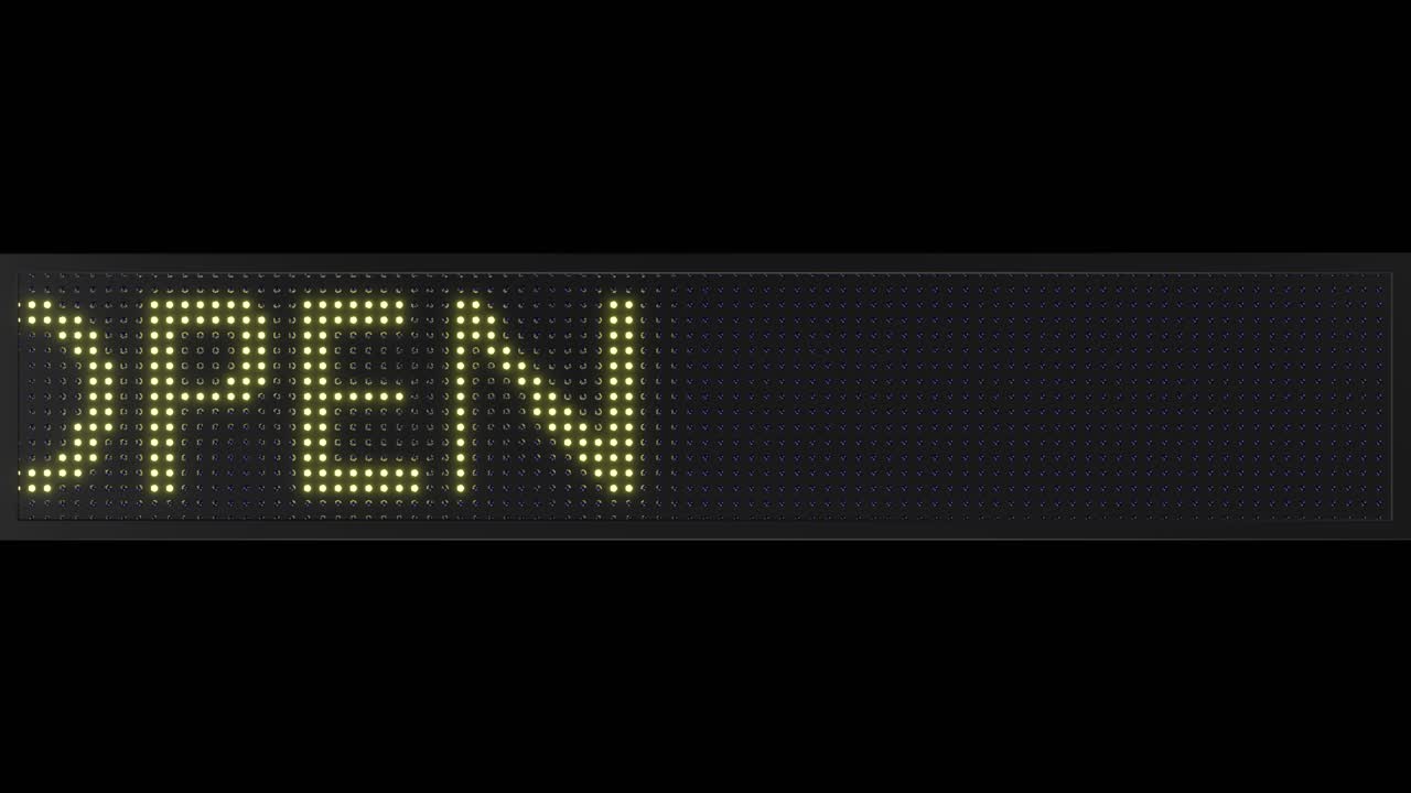 Vintage Scrolling Open LED Sign With A Black Frame And Transparent Background