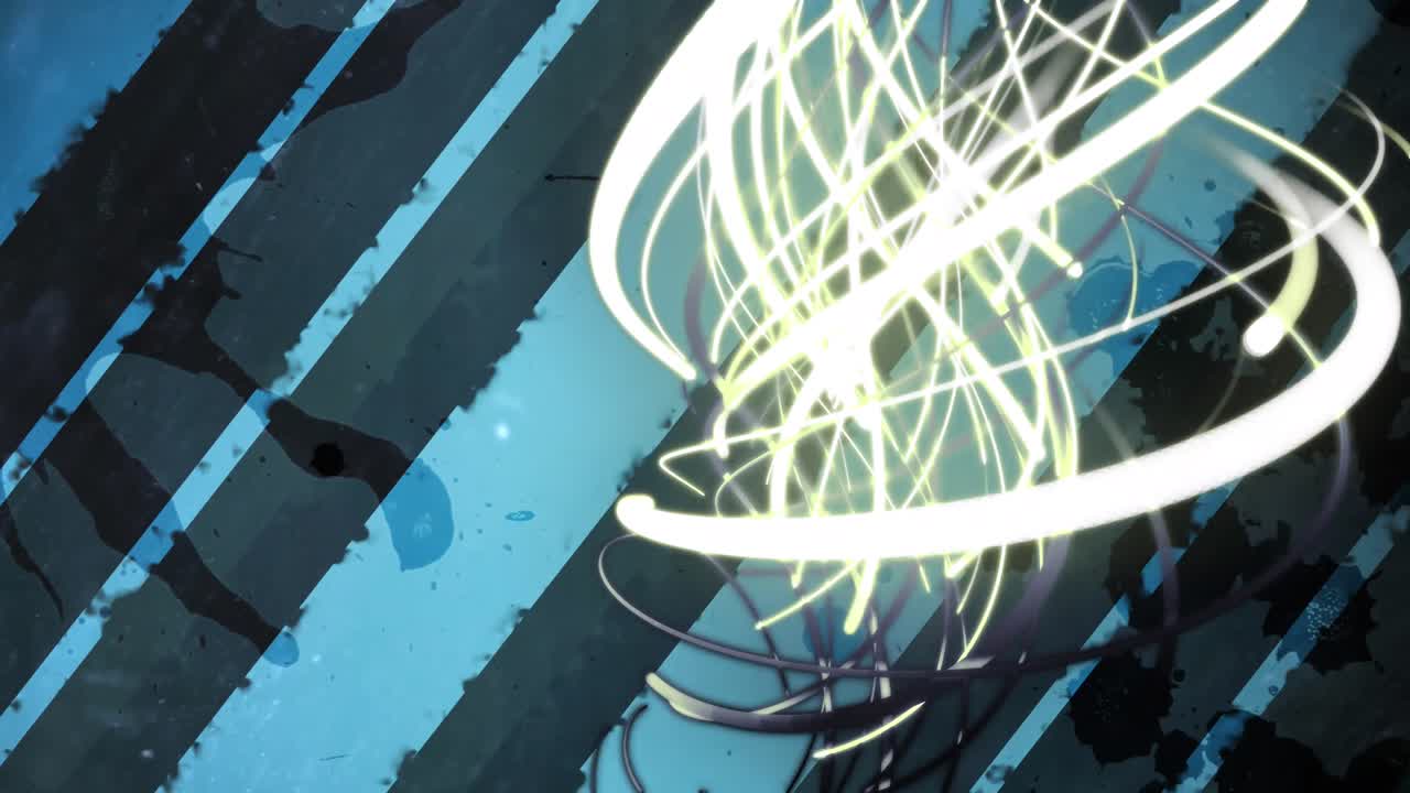 파란색 줄무 ⁇  바탕에 있는 광섬유  ⁇ 의 네트워크의 애니메이션