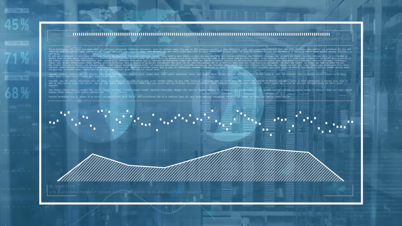 Animation of data processing over computer servers