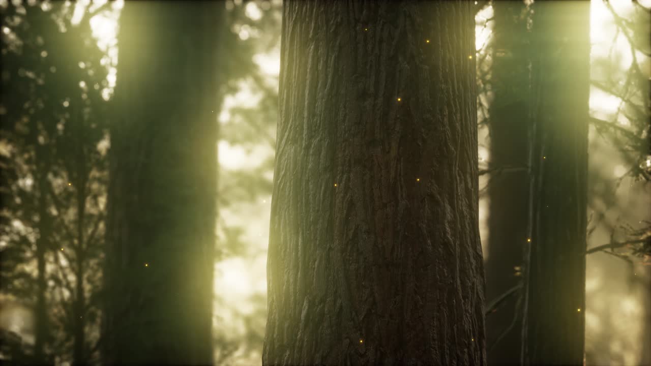 해가 뜨면 야생 소나무 숲