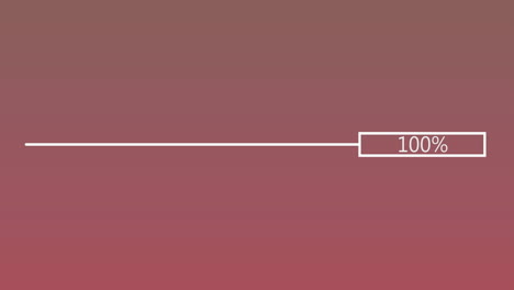 animación del procesamiento de datos con porcentaje sobre manchas en fondo rosa.