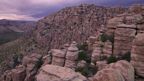 drone footage flying up high in the mountains of chiricahua national monument