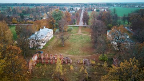 eleja manor park and tea house in autumn