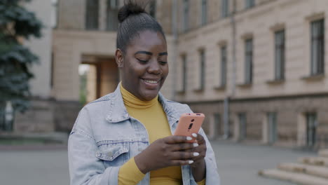 woman using a smartphone outside
