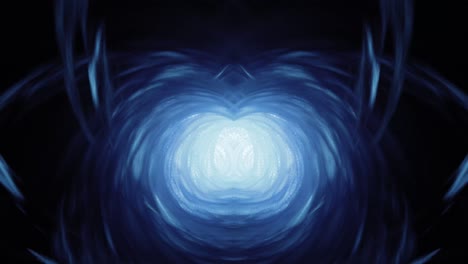 luminescent blue fractal wormhole tunnel