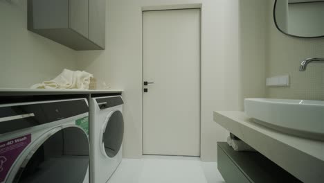 modern combined laundry and bathroom