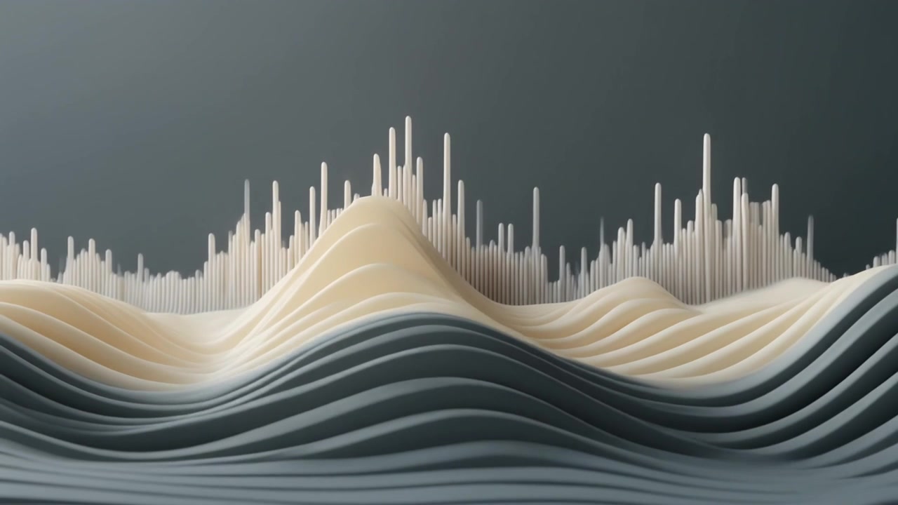 Abstract 3D Wave Animation with Rising Vertical Bars