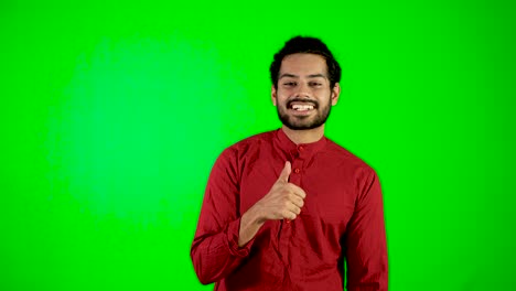 guy motion okay, thumb up with green background, grreen screen, chroma key