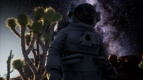 la formación de astronautas y estrellas de la vía láctea en el valle de la muerte